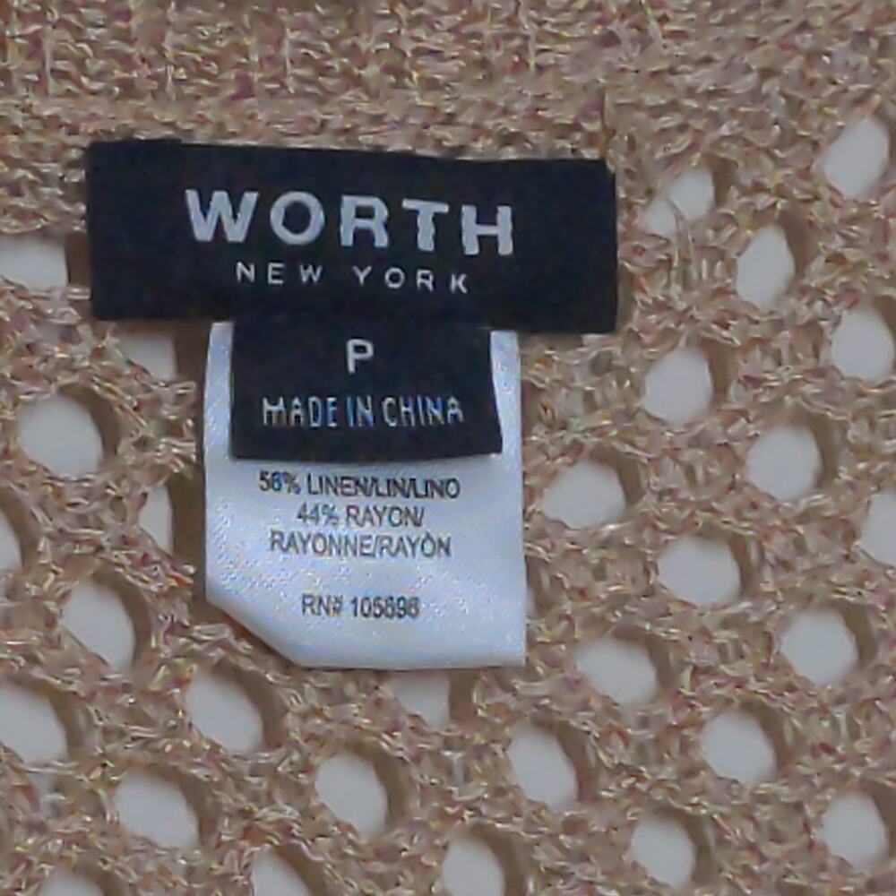 Worth New York Open Weave Cardigan in Tan / Beige- Size P - EUC - Picture 5 of 7